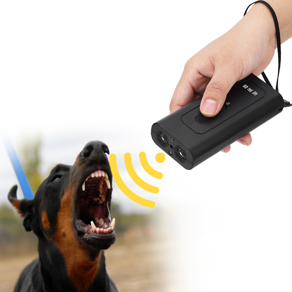 Schwarzer Ultraschall-hundeabwehrer, Antibellgerät, Belltrainingsgerät Mit Ladekabel