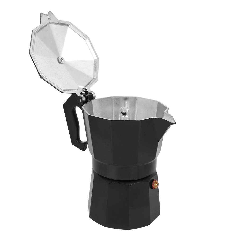 150 Ml (3 Tassen) Aluminium-kaffeekanne Für Die Kaffeemaschine, Küchenzubehör Für Zuhause, Büro, Café, Schwarz