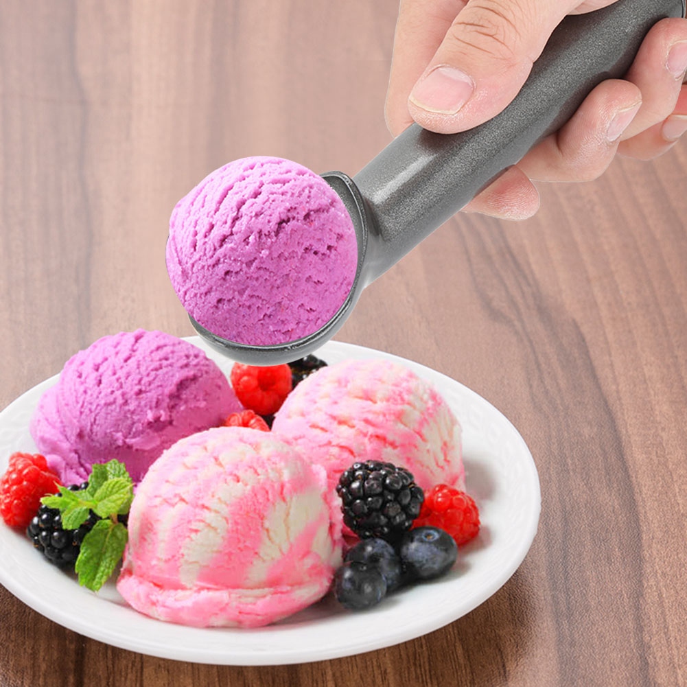 Haushalts-eislöffel Aus Aluminium, Sahnelöffel, Wassermelonenlöffel, Schwarze Küchenutensilien