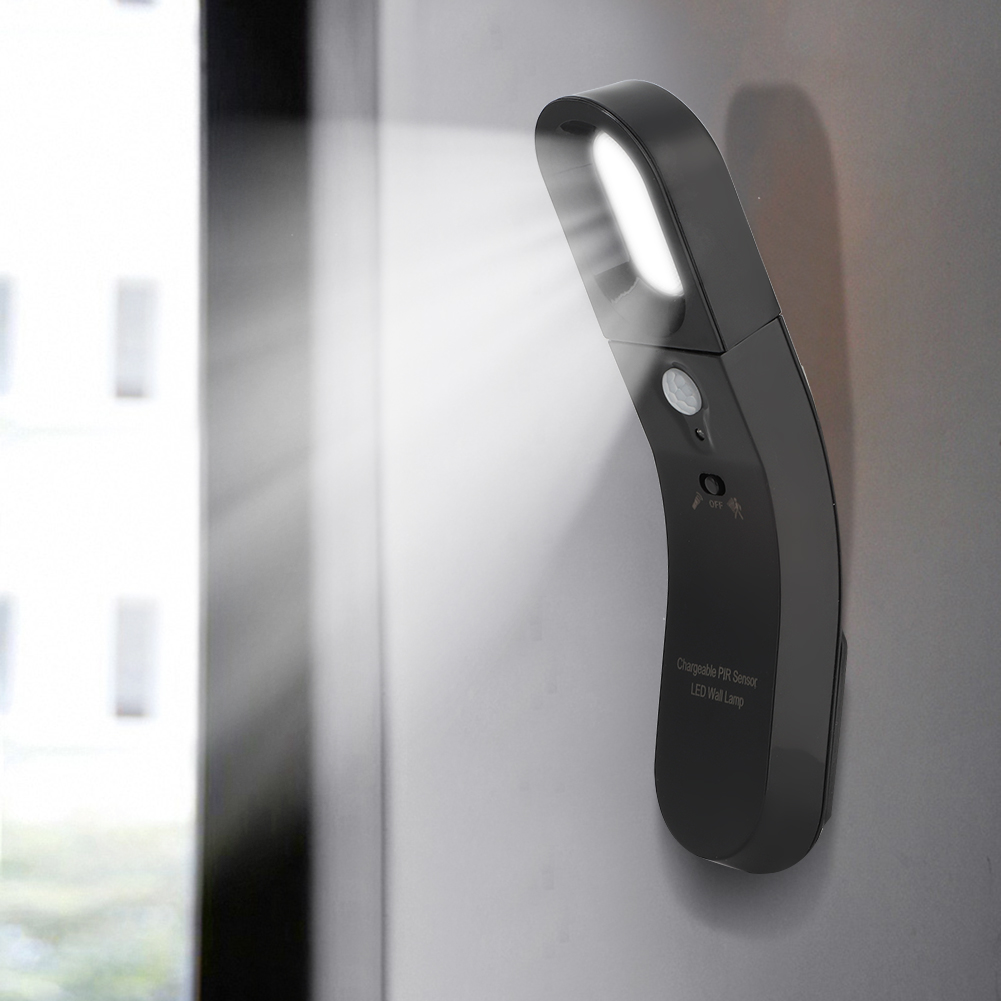 Led-nachtlicht Mit Infrarot-induktionssensor Für Den Haushalt, Usb-lampe Für Nachttisch, Kleiderschrank Oder Badezimmer, Schwarzes Gehäuse, Weißes Licht