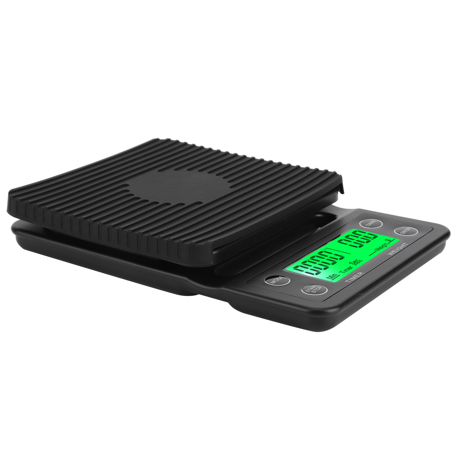 Kaffeewaage Mit Timer, Tragbare Elektronische Digitale Küchenwaage, Lebensmittelwaage, Schwarz, 5 Kg/0,1