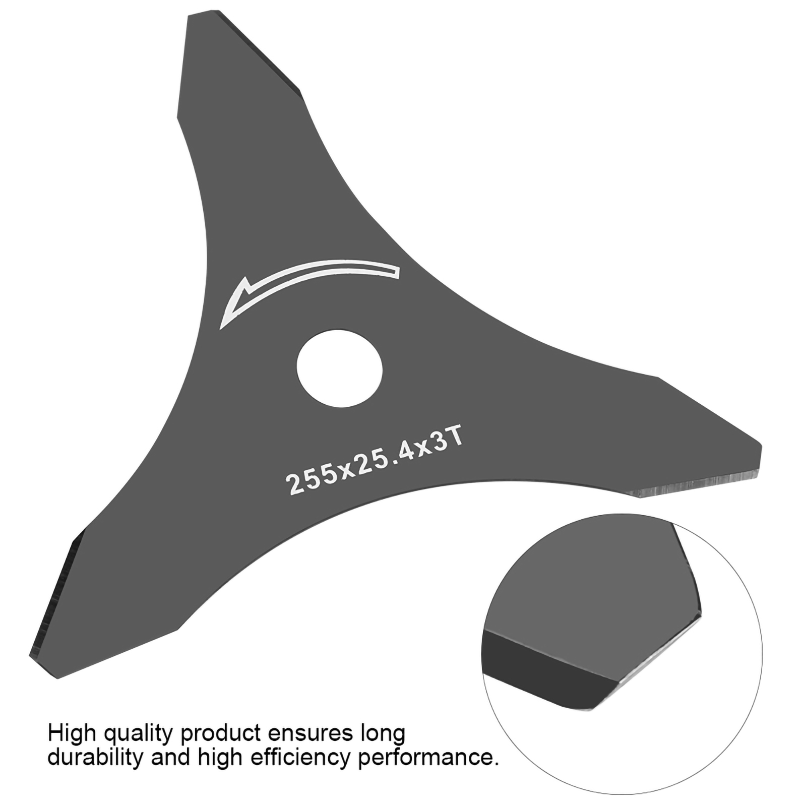 Stück 10" X 3t Freischneider-trimmerklinge, 3 Zähne, Ersatzteil, Schwarz