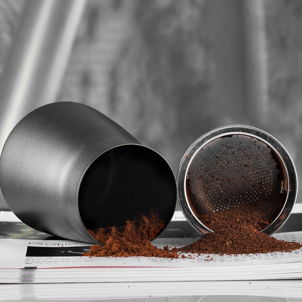 Manueller Kaffeepulverfilter Aus Edelstahl, Schwarz