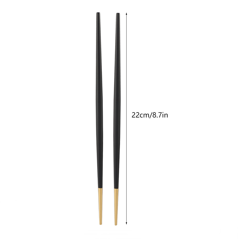 Essstäbchen-set Aus Edelstahl 304, Japanisches Sushi-gold, Tischbesteck (schwarz)