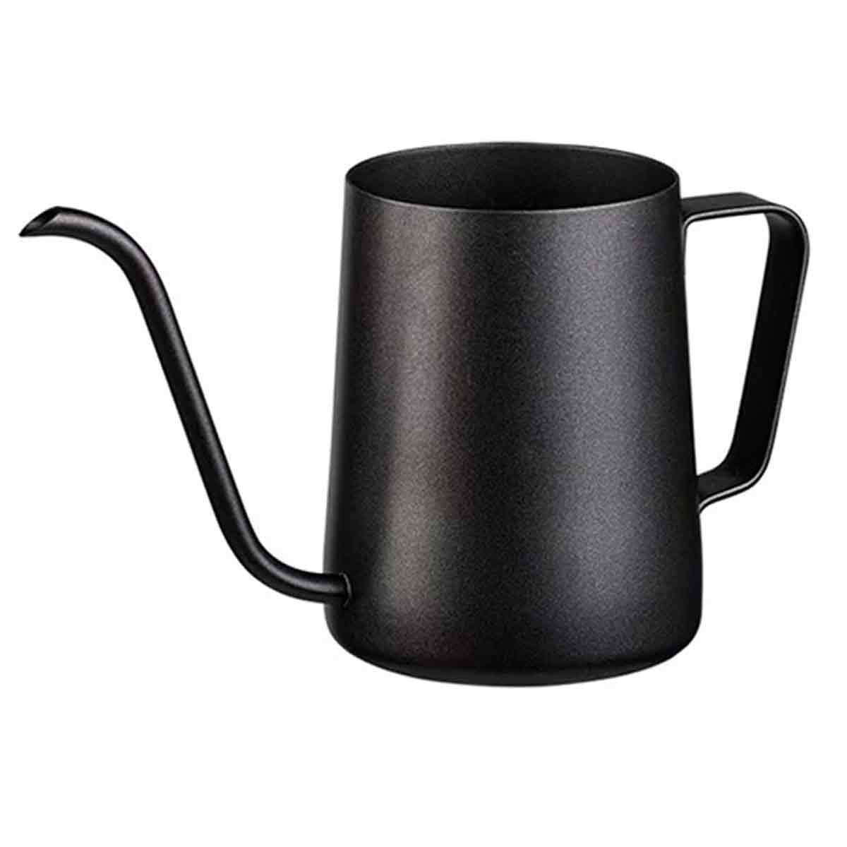 Schwarzer Edelstahl-kaffeefilterkessel Mit Langem Schwanenhalsausguss (350 Ml)