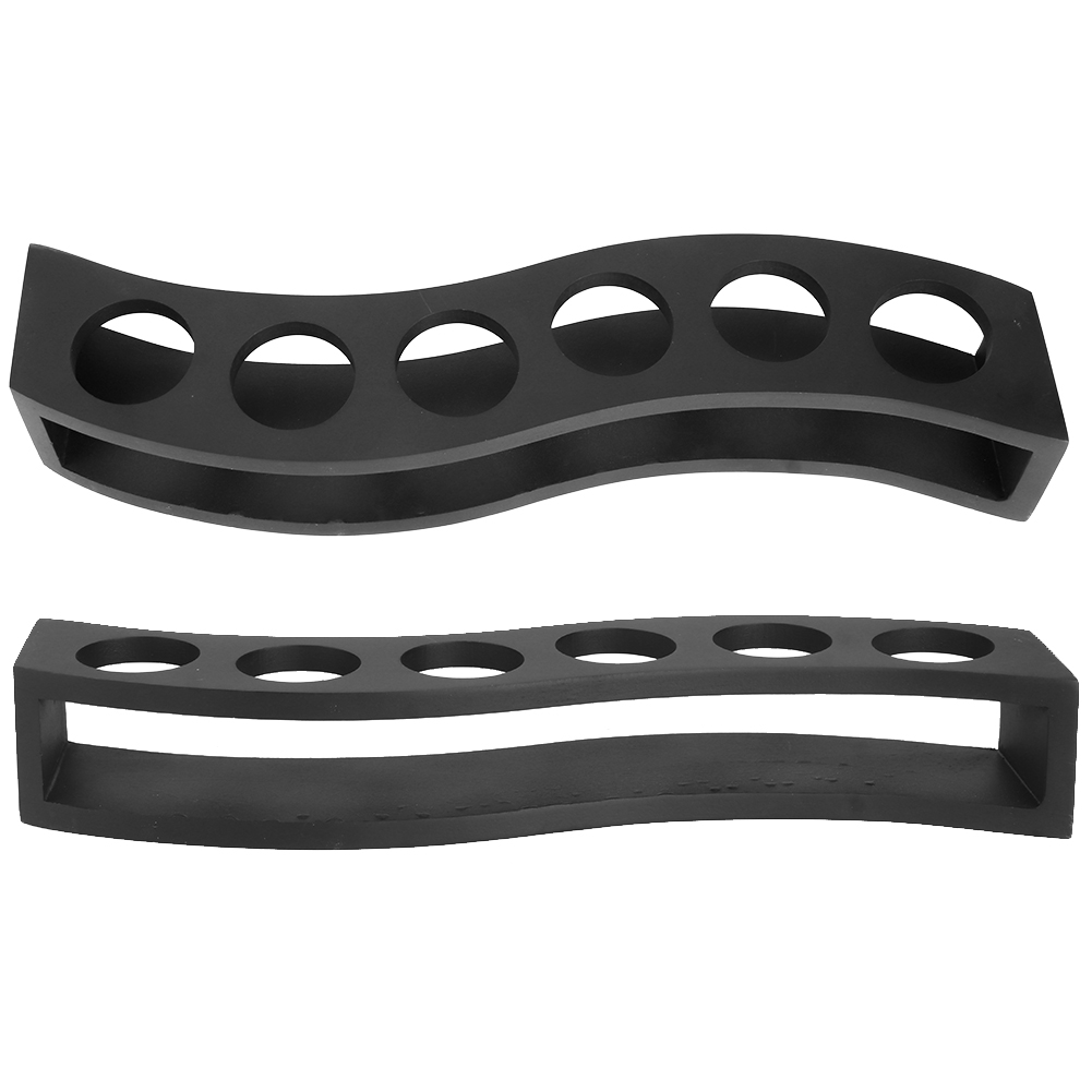 Schwarzes Weinglasregal Aus Holz Mit Becherhaltern Für Hausbar, Restaurant Und Hochzeiten (schwarz, S-förmig, 6 Löcher)
