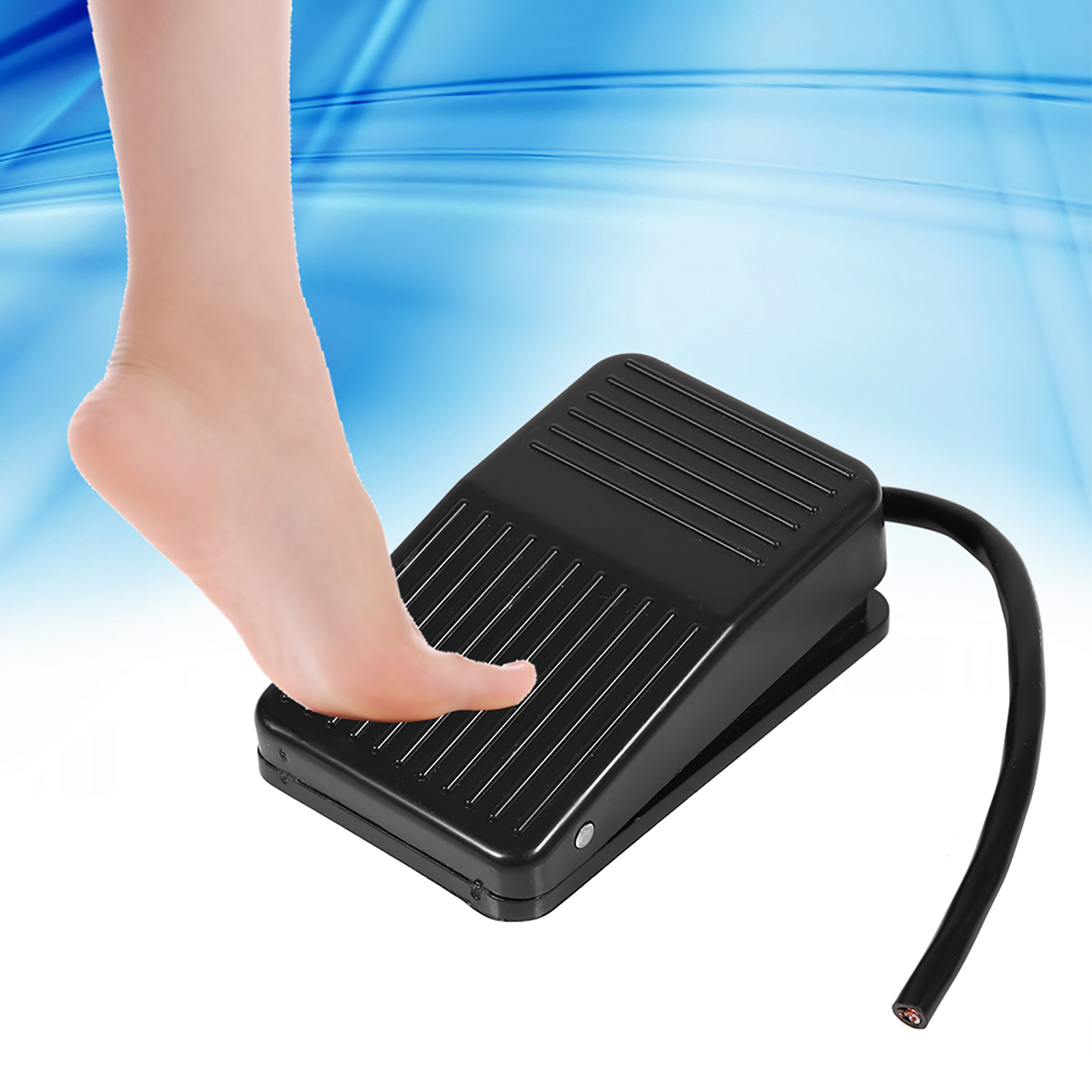 220 V / 380 V Elektrischer Betrieb, Kunststoff-fußschalter, Ein/aus-steuerung, Farbe: Schwarz, 10 Cm Kabel