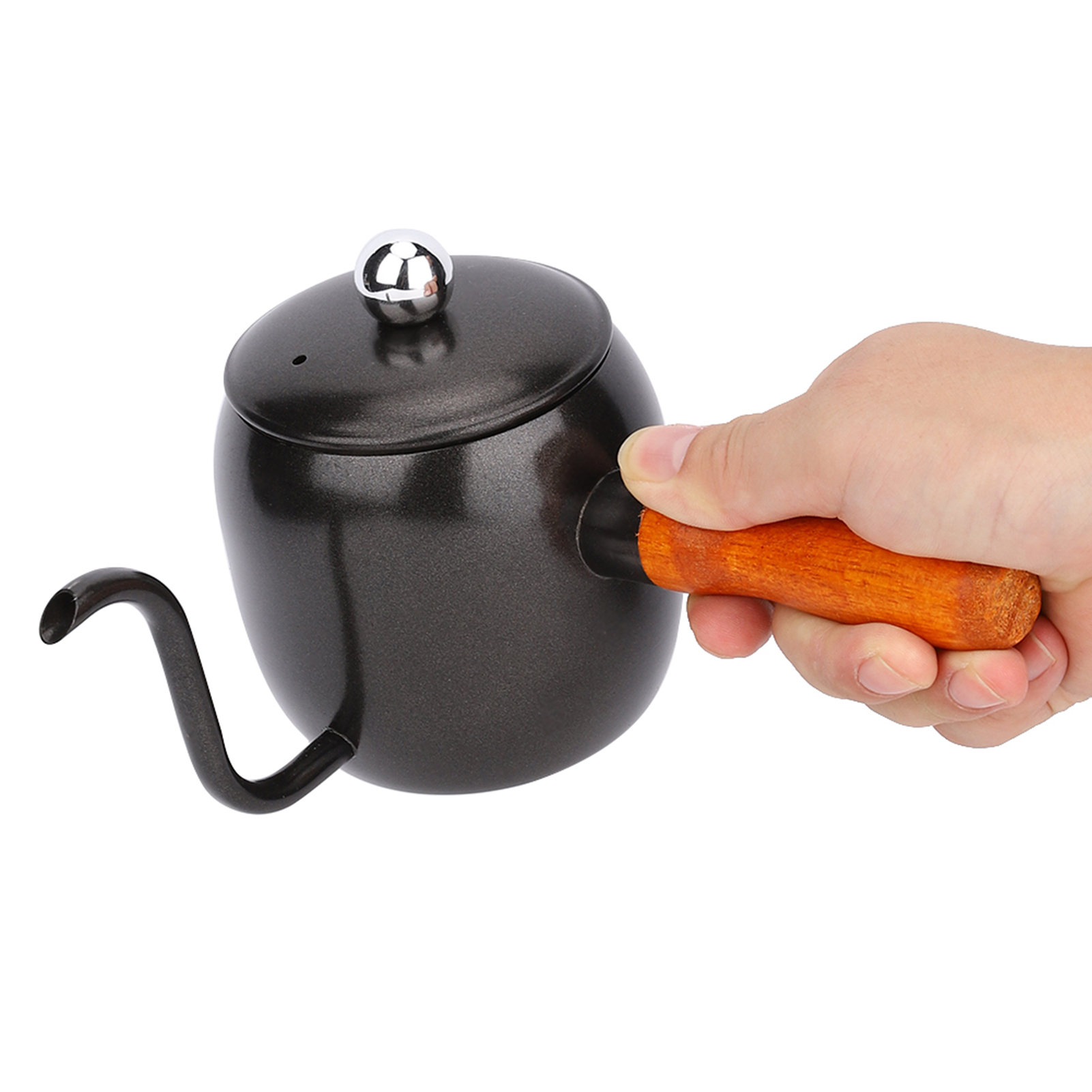 Haushalts-kaffeekanne Aus Edelstahl, Wasserkocher Mit Langem Ausguss, 500 Ml, Schwarz