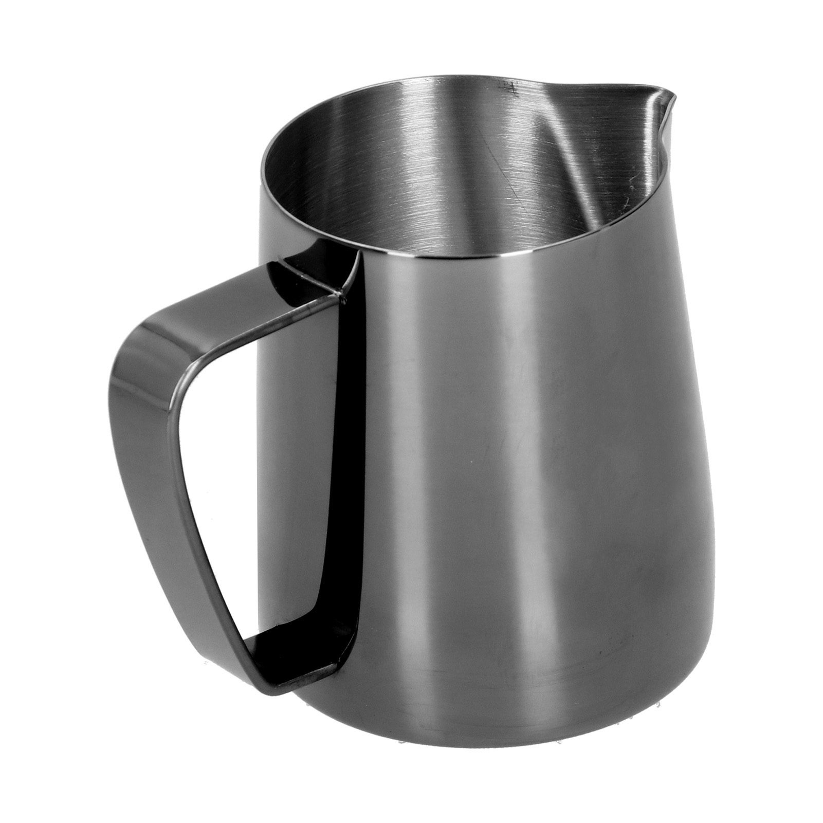 Mehrzweck-kaffeeaufschäumbecher Aus Edelstahl Mit Spitzer Öffnung Für Milchschaum Zu Hause (schwarz, 600 Ml)
