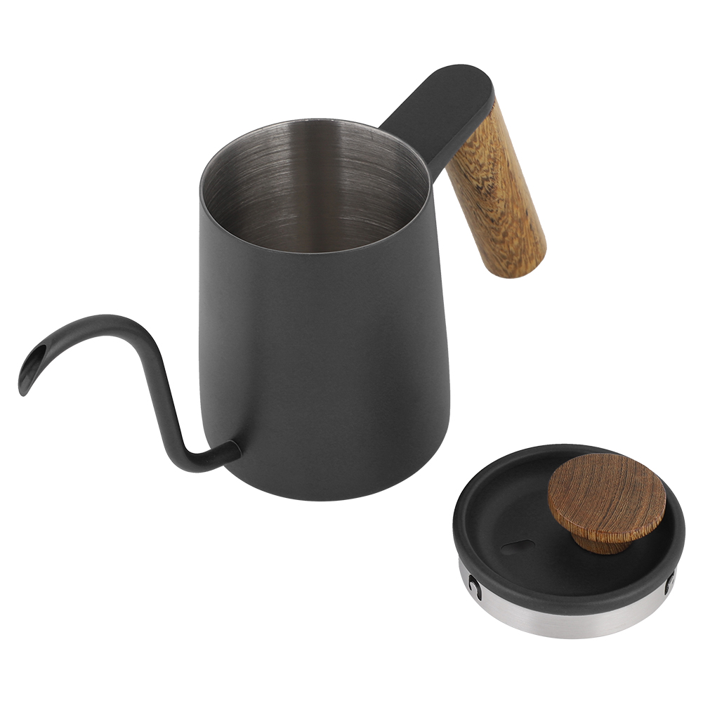 350 Ml Kaffeekanne Mit Edelstahlgriff Und Langem Schwanenhalsausguss (schwarz)
