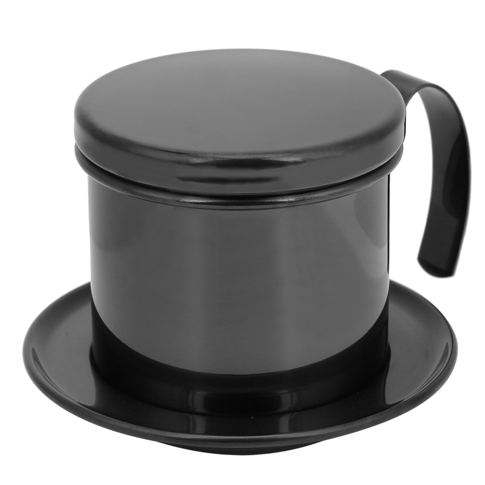 Kaffeefilterkanne Aus Vietnamesischem Edelstahl, Glänzend Schwarz, Für Zuhause, Küche, Büro, Restaurant Oder Café.