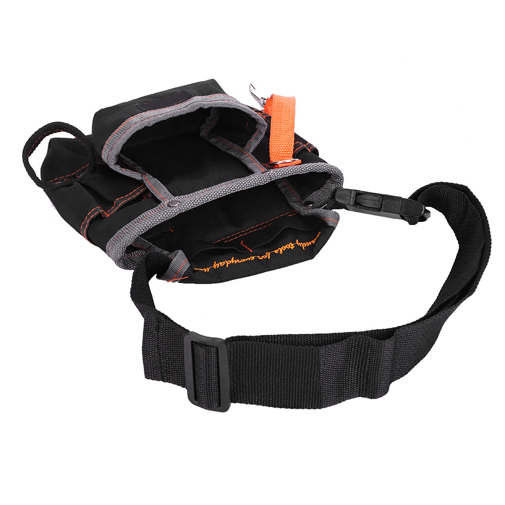 Werkzeuggürteltasche Mit 8 Fächern, Verstellbare, Tragbare Tasche, Elektrikertasche (schwarz, Grauer Rand)