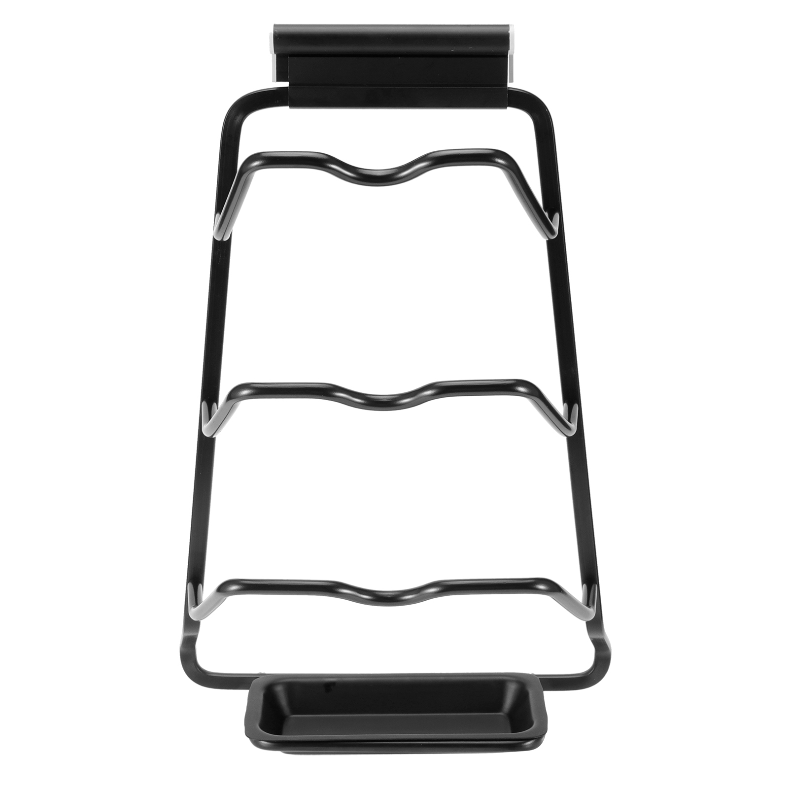 Schwarzer, Wandmontierter Topfdeckel-aufbewahrungsständer, Schneidebrettständer, Organizer, Küchenzubehör (schwarze S-förmige Aluminium-wasserschale)