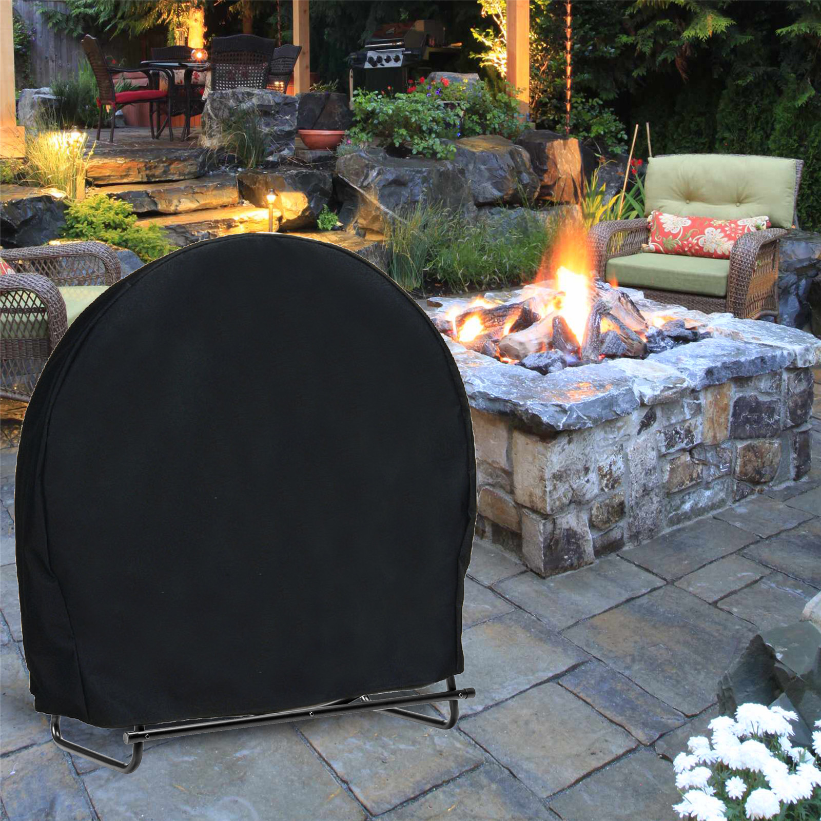 210d Schutzhülle Für Holzschuppen – Schwarz, 102 X 61 X 104 Cm (40 X 24 X 41 Zoll), Kordelzugverschluss Am Boden, Verpackungsgröße 20 X 30 X 5 Cm