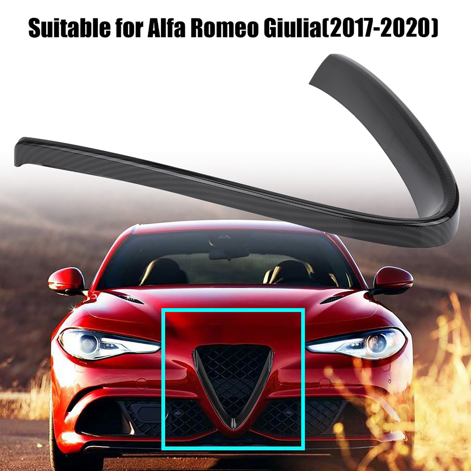 Innerer Abs-schutzgrill Vorne Für Alfa Romeo Giulia (2017–2020), Schwarzer Zierrahmen