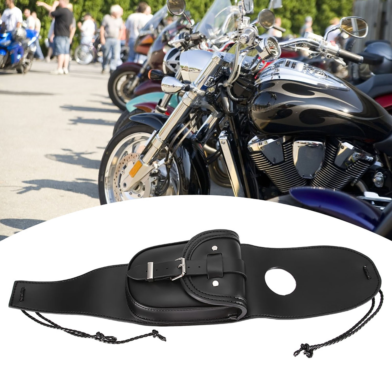 Universelle Schwarze Motorrad-tanktasche Aus Pu-leder, Schutzhülle Mit Tasche