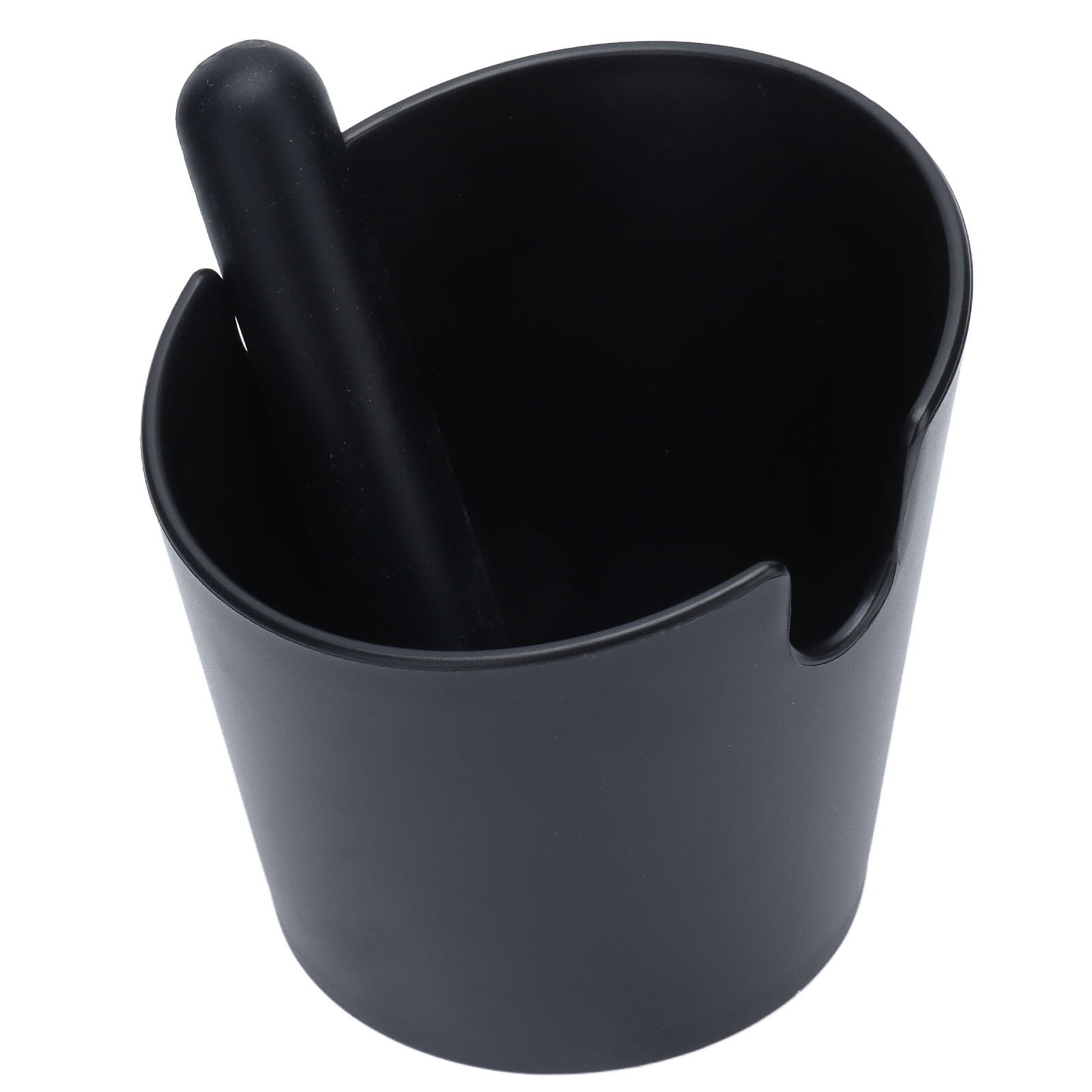 Großer, Schräger Schwarzer Eimer Für Kaffeesatz, Modell C, Kaffeepulverbehälter, Espressoabfallbehälter.
