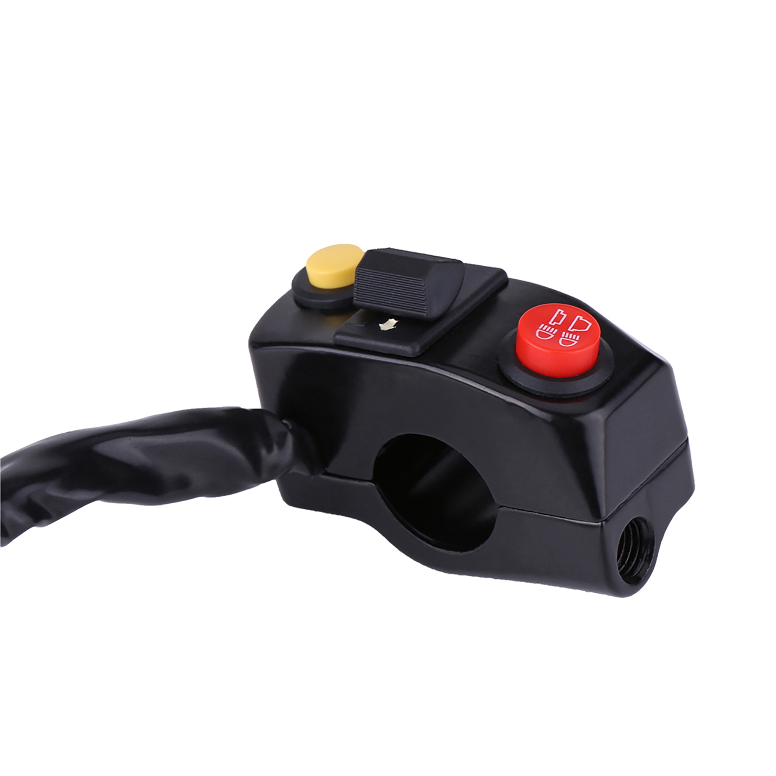 7/8"-motorradlenkerschalter Mit Hupe, Blinkern, Abblend- Und Fernlicht, Schwarz