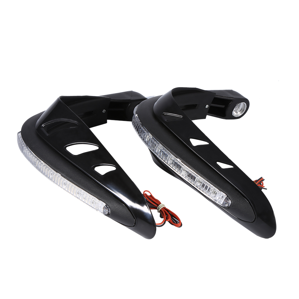 Universelle Motorrad-lenkerprotektoren, Schwarz, Mit Integriertem Led-licht, Motorrad-handprotektoren, Paar Schutzprotektoren