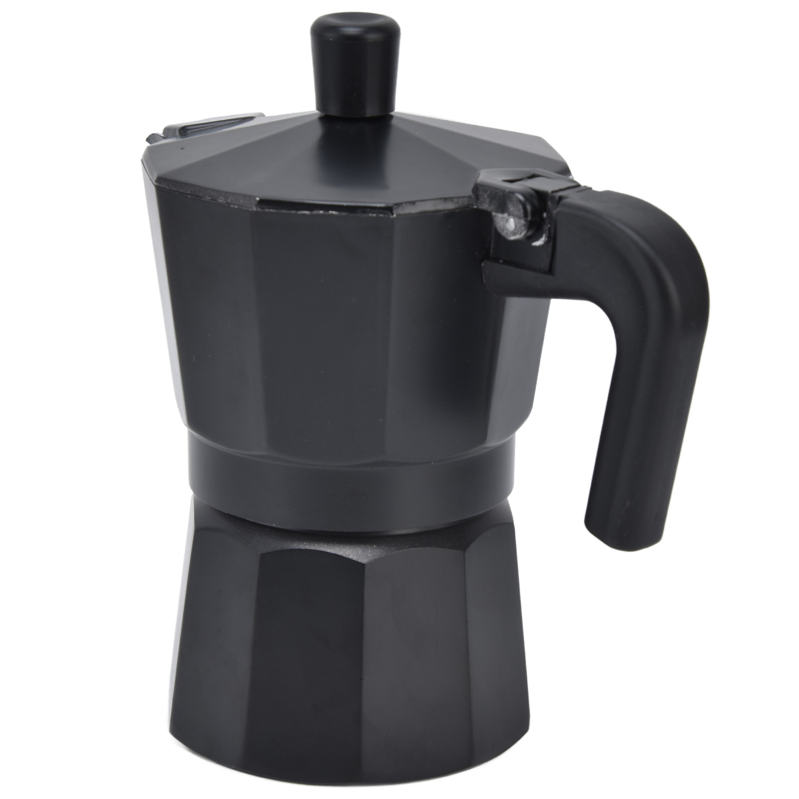 Dicke, Schwarze, Achteckige Kaffeekanne, 150 Ml, Manuelle Mokkakanne Für Zuhause