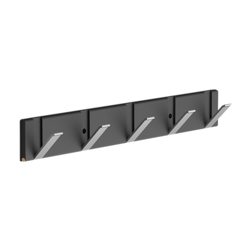 Klappbare, Wandmontierte Aluminiumhaken, Platzsparend, Schwebende Wandgarderobe, Montage Mit Oder Ohne Bohren, Schwarz Und Silber, Für Zuhause.