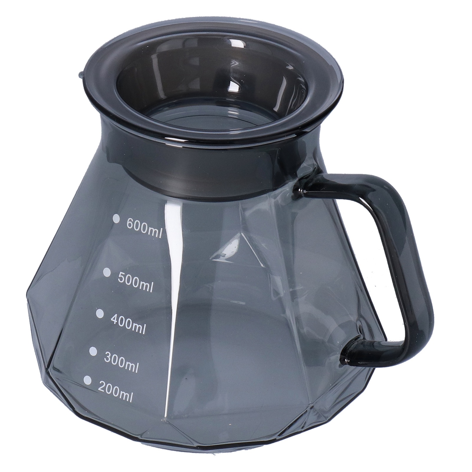 Schwarze, Transparente Glaskaffeekanne, Hitzebeständig, 600 Ml, Zum Teilen Von Filterkaffee.