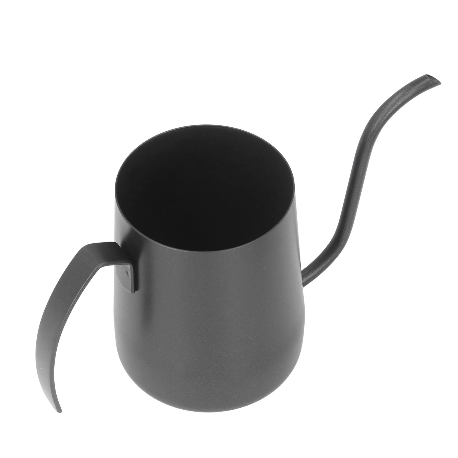 304 Edelstahl-kaffeekanne Mit Teflonbeschichtung, 7-förmigem Griff, 350 Ml, Schwarz, Mit Skala, Filterkessel Für Filterkaffee.