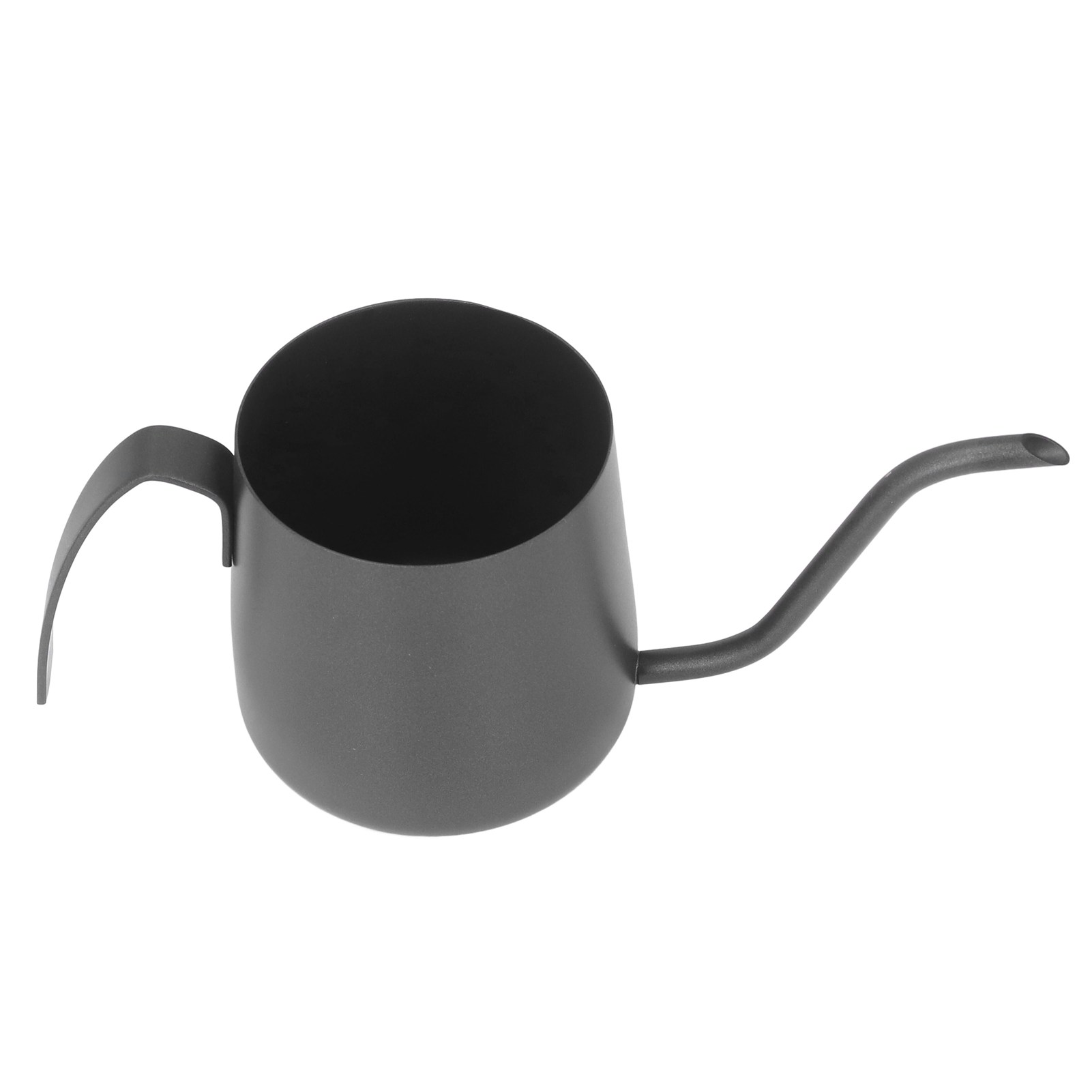 Kaffeekanne Aus Edelstahl 304, Teflonbeschichtung, 7-zoll-griff, 250 Ml, Schwarz, Mit Skala, Ideal Für Kaffeefilter.