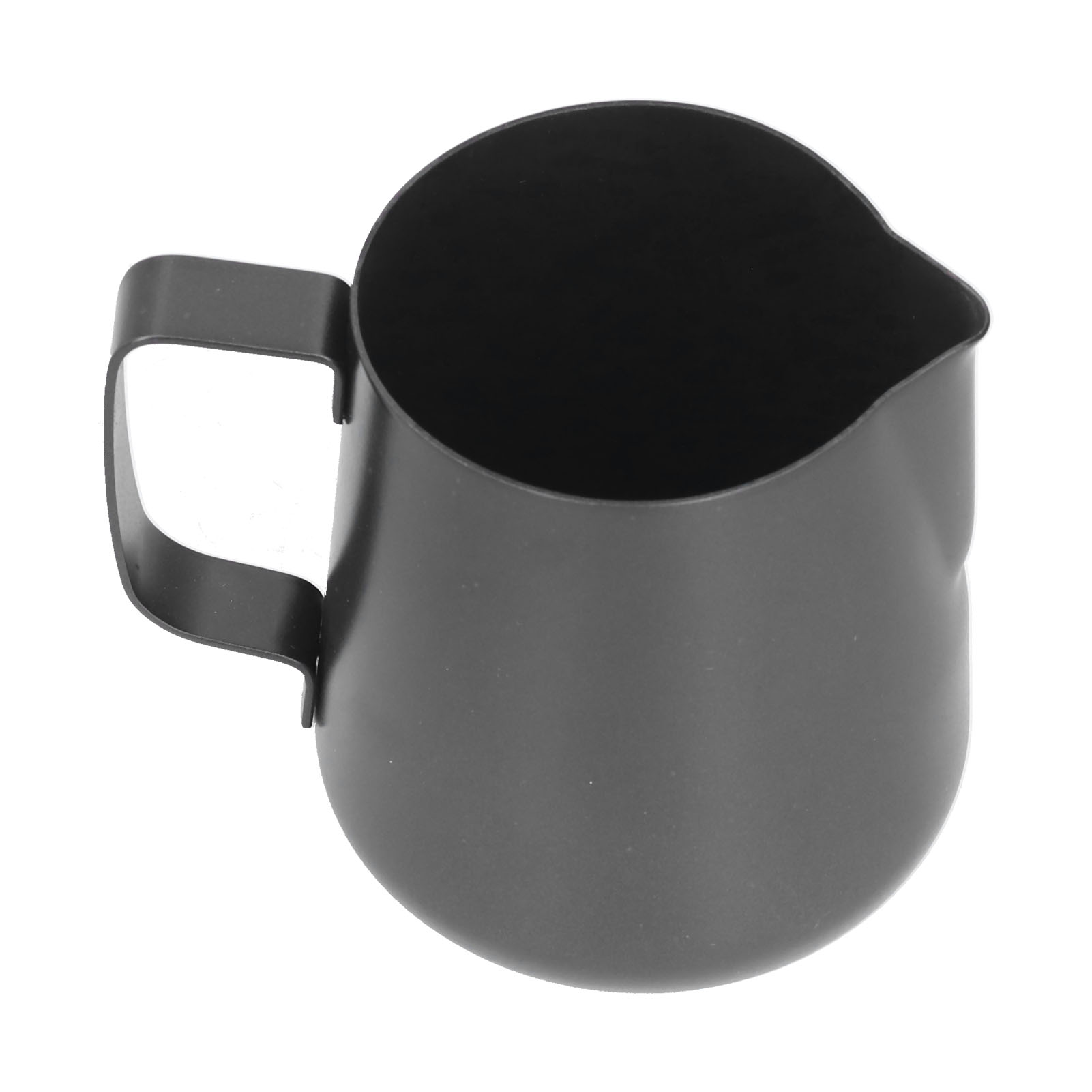 Dickwandiger, Dunkler Edelstahl-milchbecher Mit Latte-art-ausgießer, 350-ml-kaffeebecher