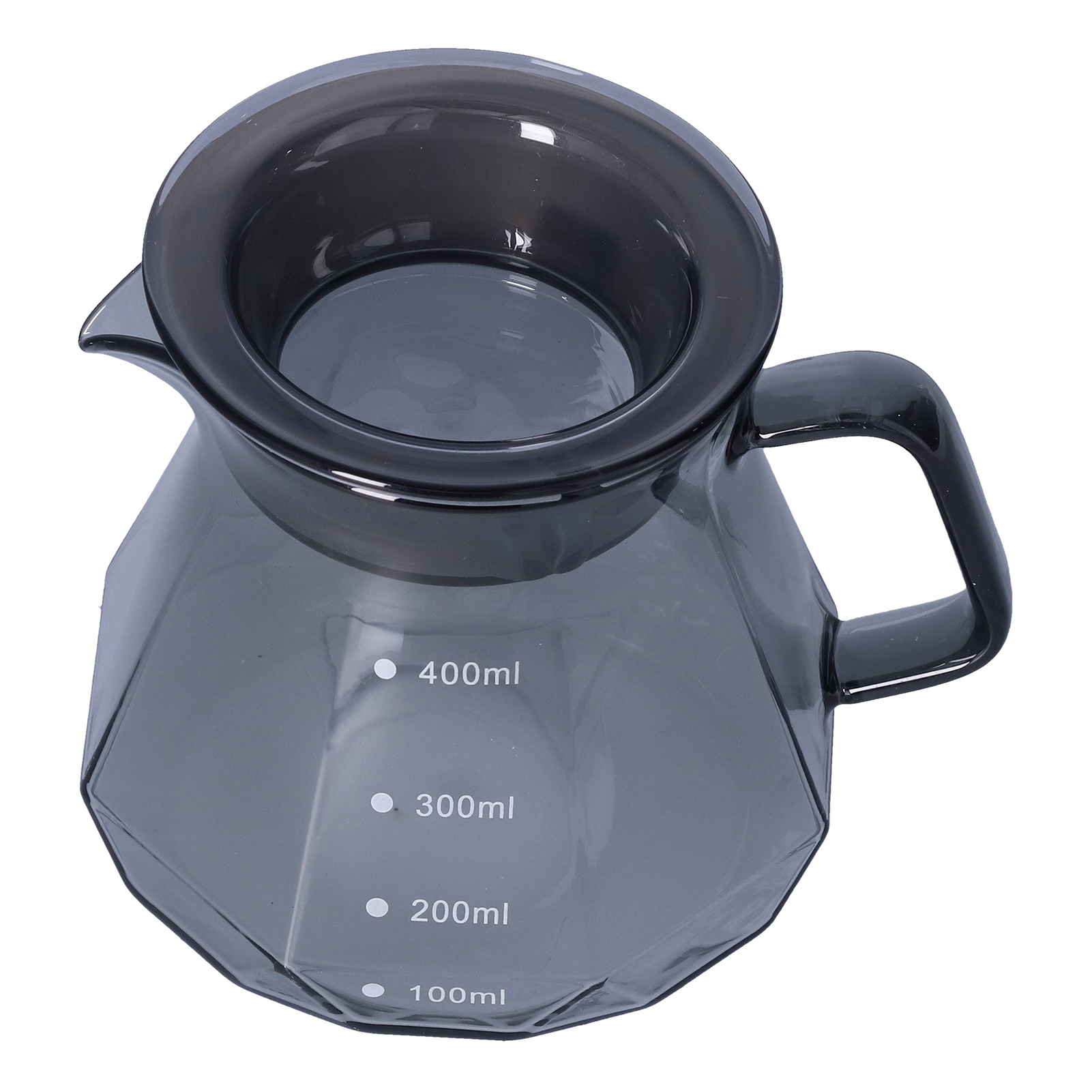 400 Ml Schwarze, Transparente Glaskaffeekanne, Hitzebeständig, Zum Teilen Mit Einem Filterkaffeefilter Geeignet.