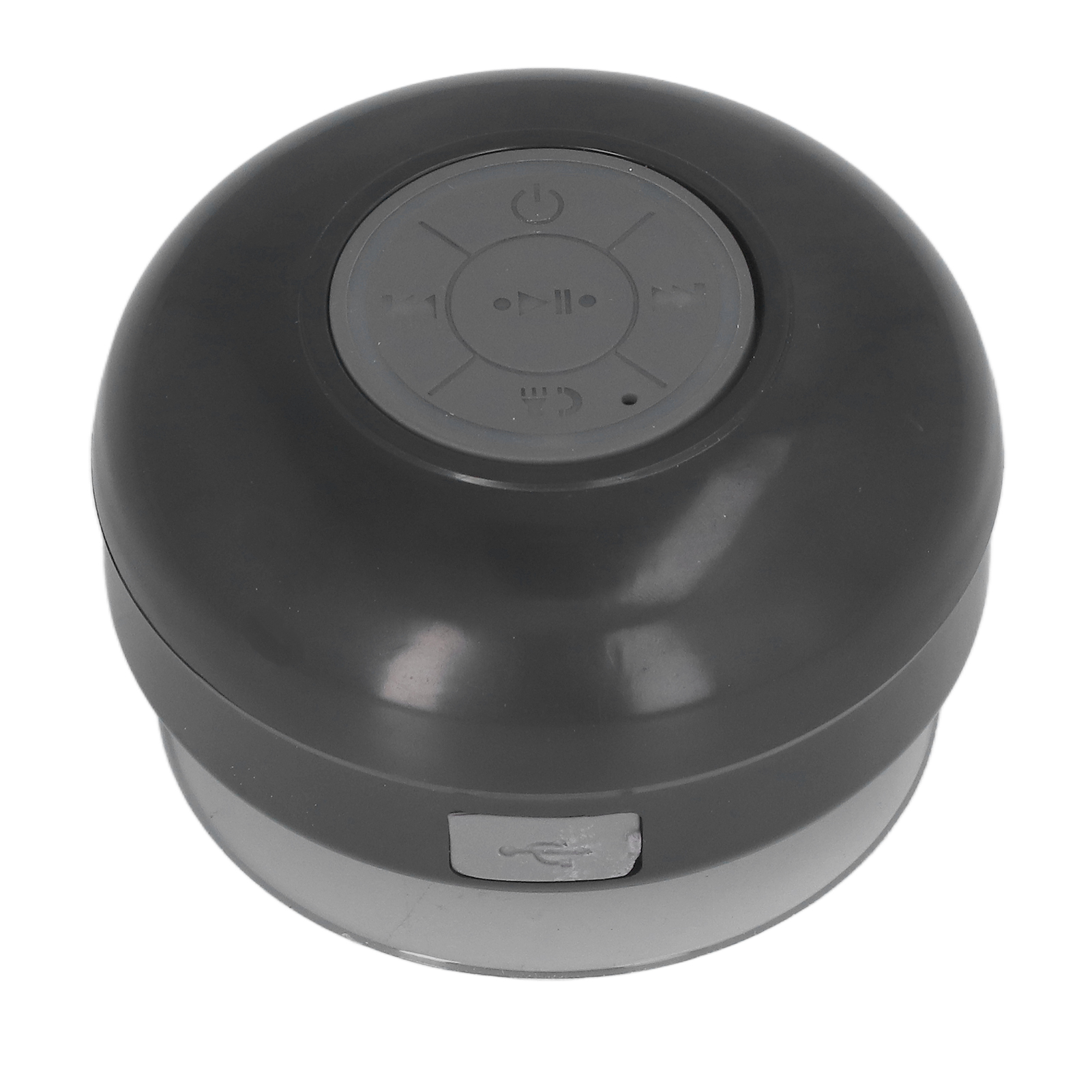 Leistungsstarker, Wasserdichter Bluetooth-lautsprecher Mit Saugnapf, Heller Led, Tragbar Fürs Badezimmer, Integrierter Akku, Farbe: Schwarz