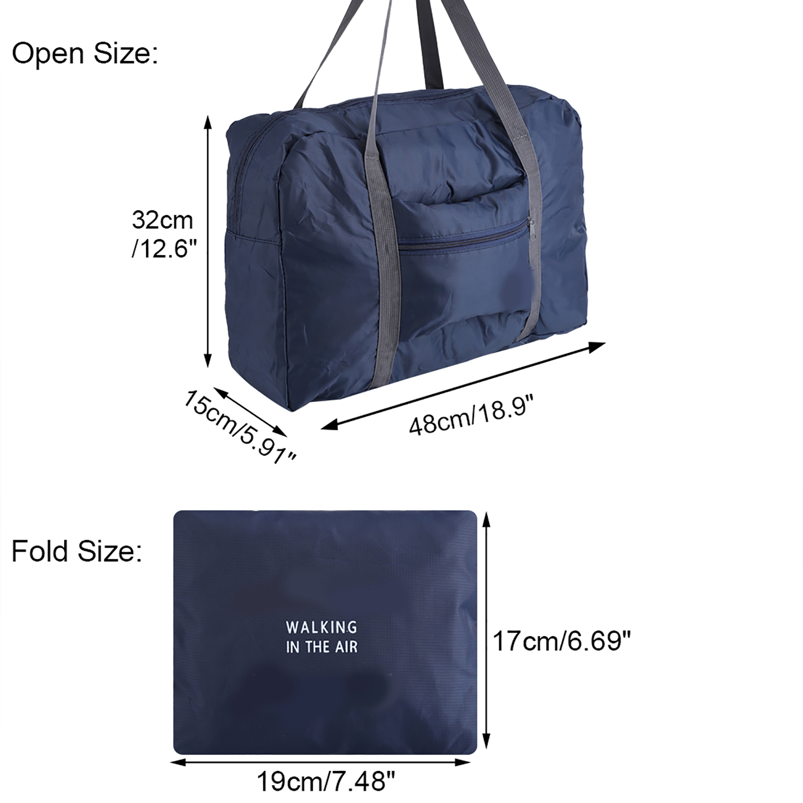 Große, Faltbare Reisetasche, Handgepäck, Aufbewahrungstasche, Organizer, Dunkelblau