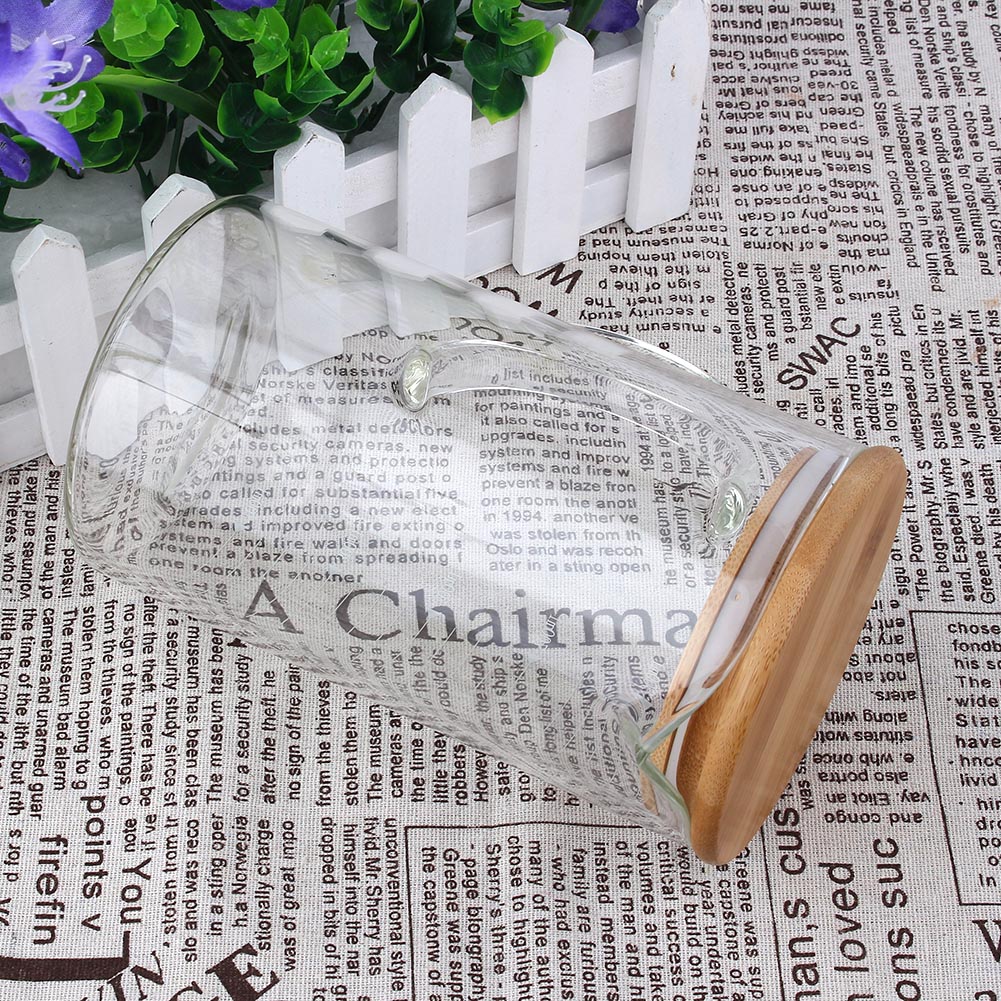 300 Ml Transparenter, Hitzebeständiger Glasbecher Für Den Haushalt Mit Teedeckel
