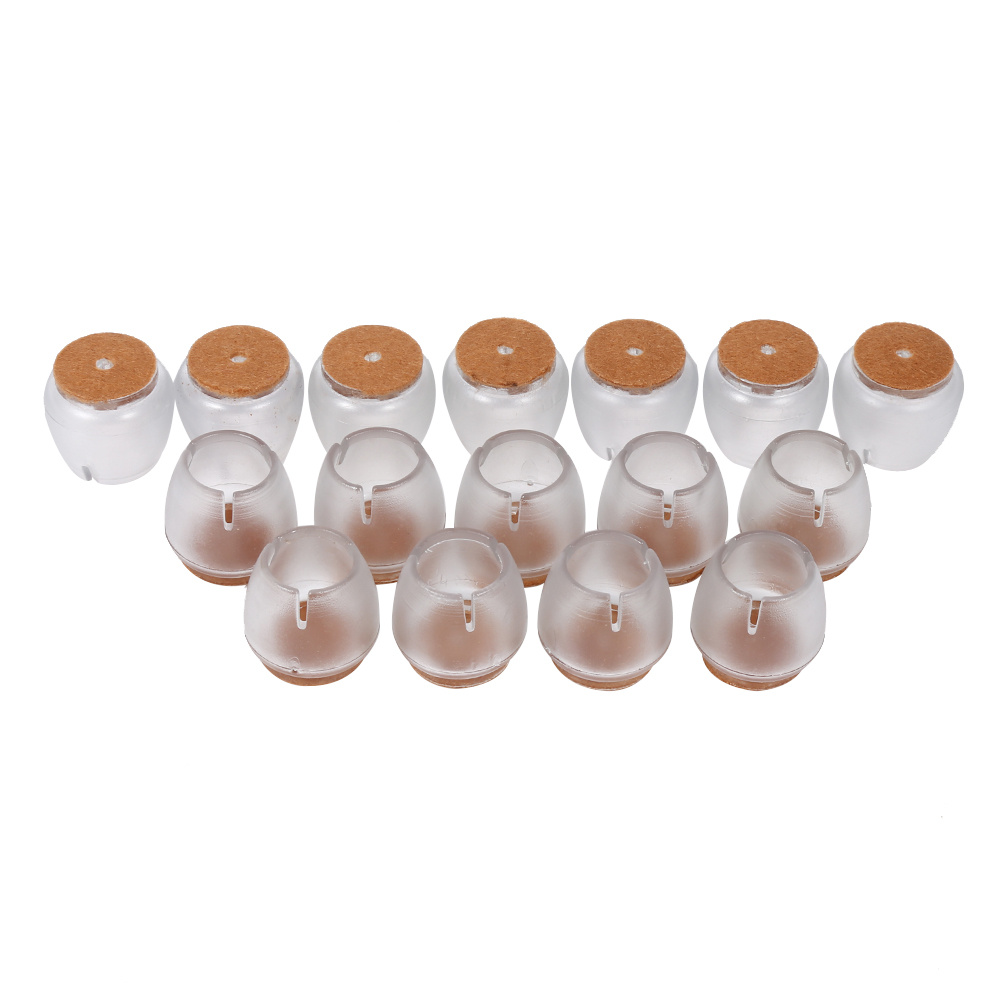 16 Stück/packung Möbel Tisch Stuhl Beine Runde Kappen Bodenschutz (transparent)