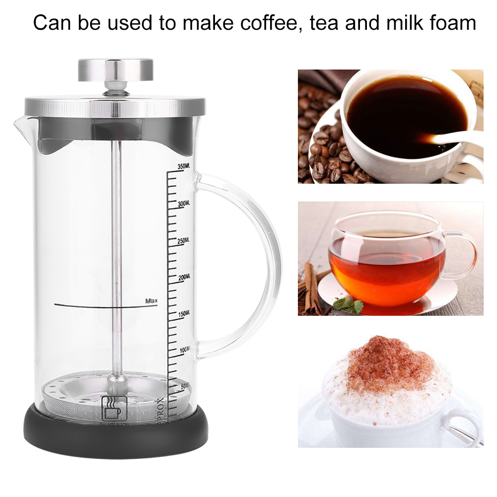 Multifunktionale, Transparente, Hitzebeständige Glaskaffeekanne Mit Griff Für Zuhause Und Büro (350 Ml)