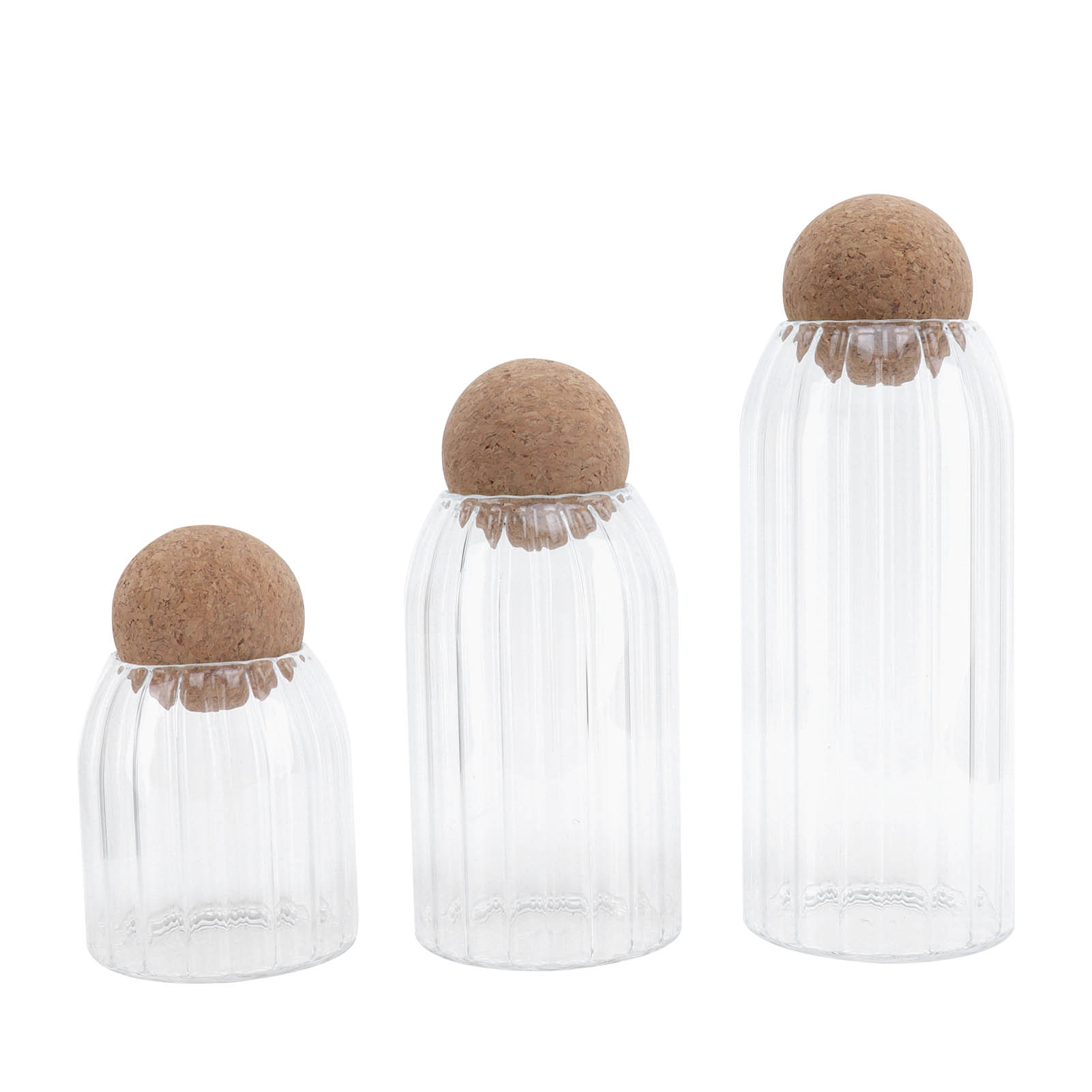 3er-set Glasbehälter Mit Kugelverschluss, Transparent, Zur Aufbewahrung Von Tee, Kaffee Und Müsli