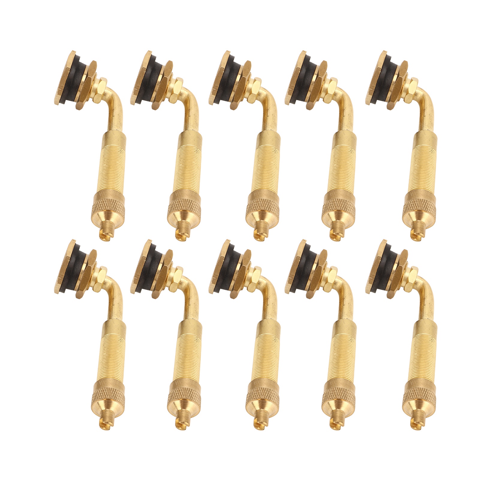 Lot De 10 Valves De Pneus En Cuivre Pour Engins De Terrassement, Grand Diamètre (60 À 80 Mm), Angle De 45°, Pour Chargeuses, Bulldozers Et Excavatrices.