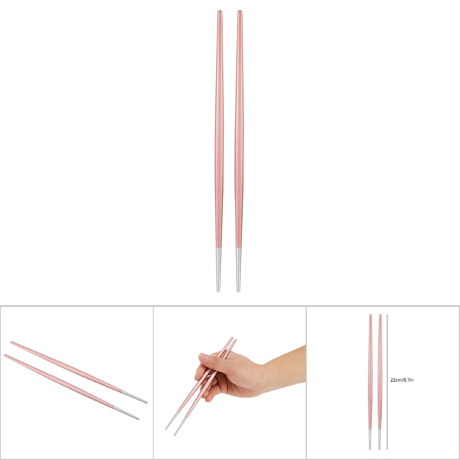 Essstäbchen-set Aus Edelstahl 304, Japanische Sushi-essstäbchen, Geschirrset (rosa Silber)