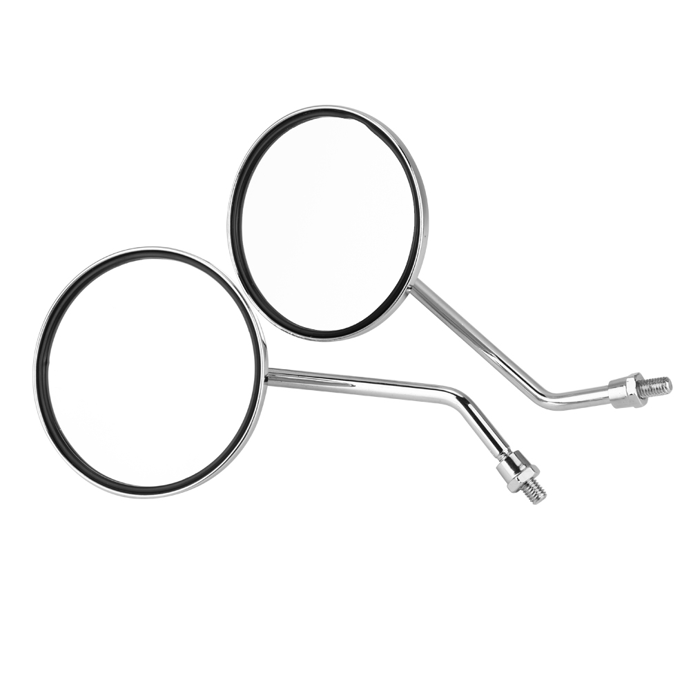 2-teiliges Motorradspiegel-set, Silberfarben, 10 Mm Rund, Links Und Rechts, Motorrad-seitenspiegel