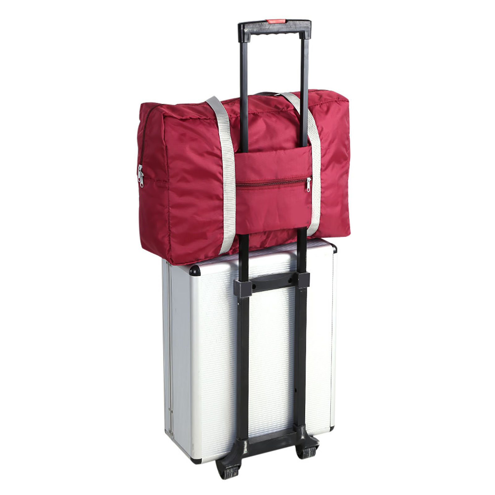 Große, Faltbare Reisetasche, Handgepäck, Aufbewahrungstasche, Organizer, Weinrot