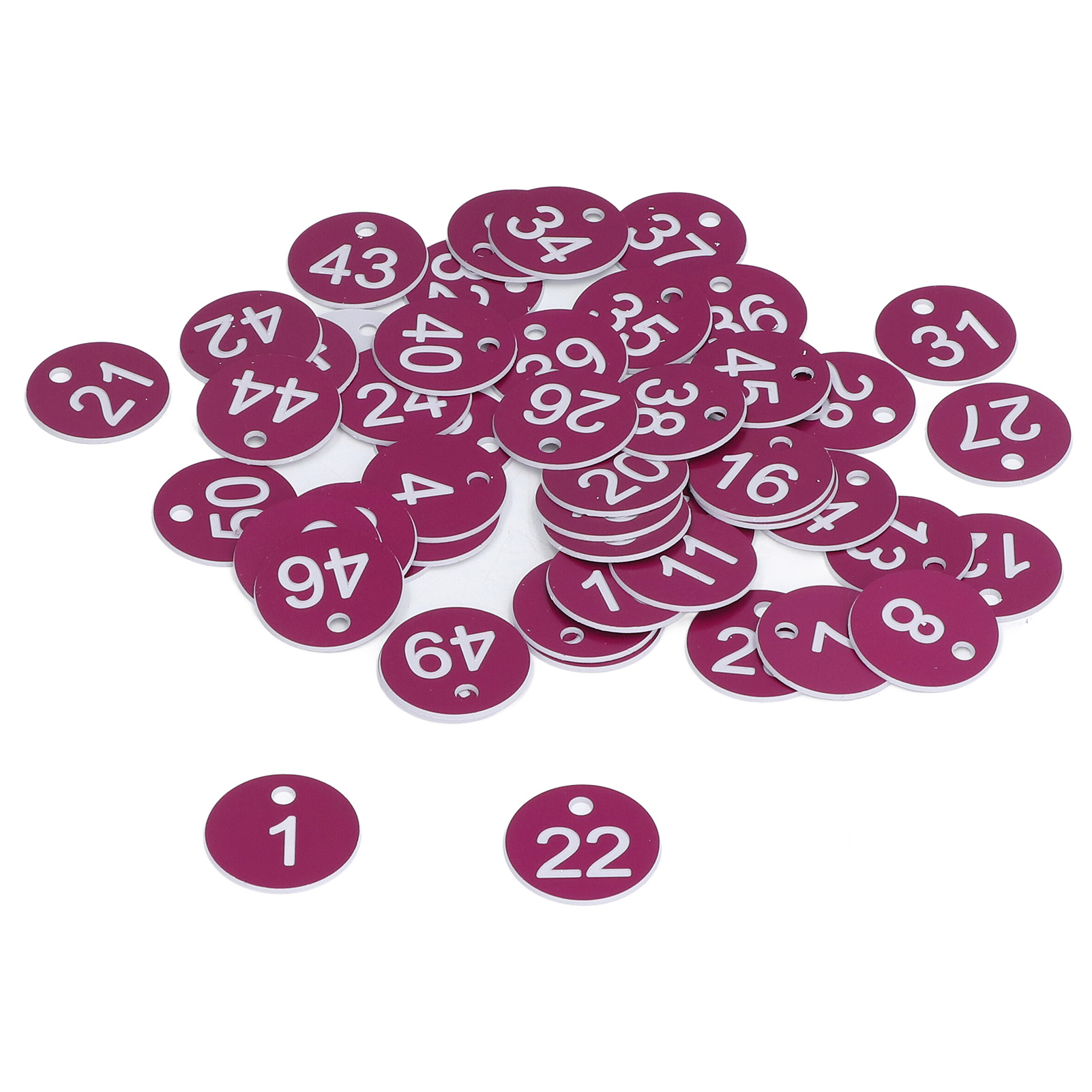 50 Nummerierte Imkerei- Und Viehkennzeichnungsplatten, Perforierte Platten, Nummeriert Von 1 Bis 50, Lila, Bienenstockmarkierungsmaterial