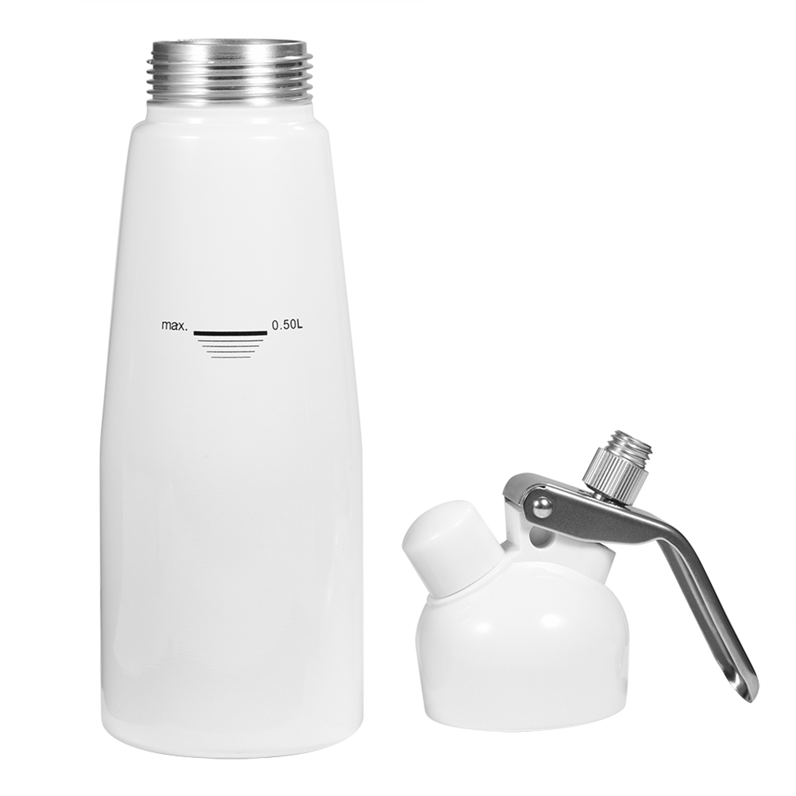 500 Ml Aluminium-schlagsahne- Und Butterspender Mit 3 Düsen (weiß)
