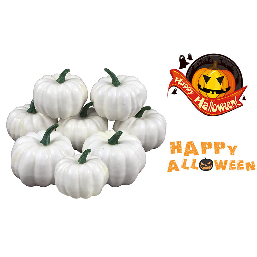 8 Stück Rustikale Weiße Künstliche Kürbisse Für Halloween, Herbst, Thanksgiving Und Andere Festliche Anlässe