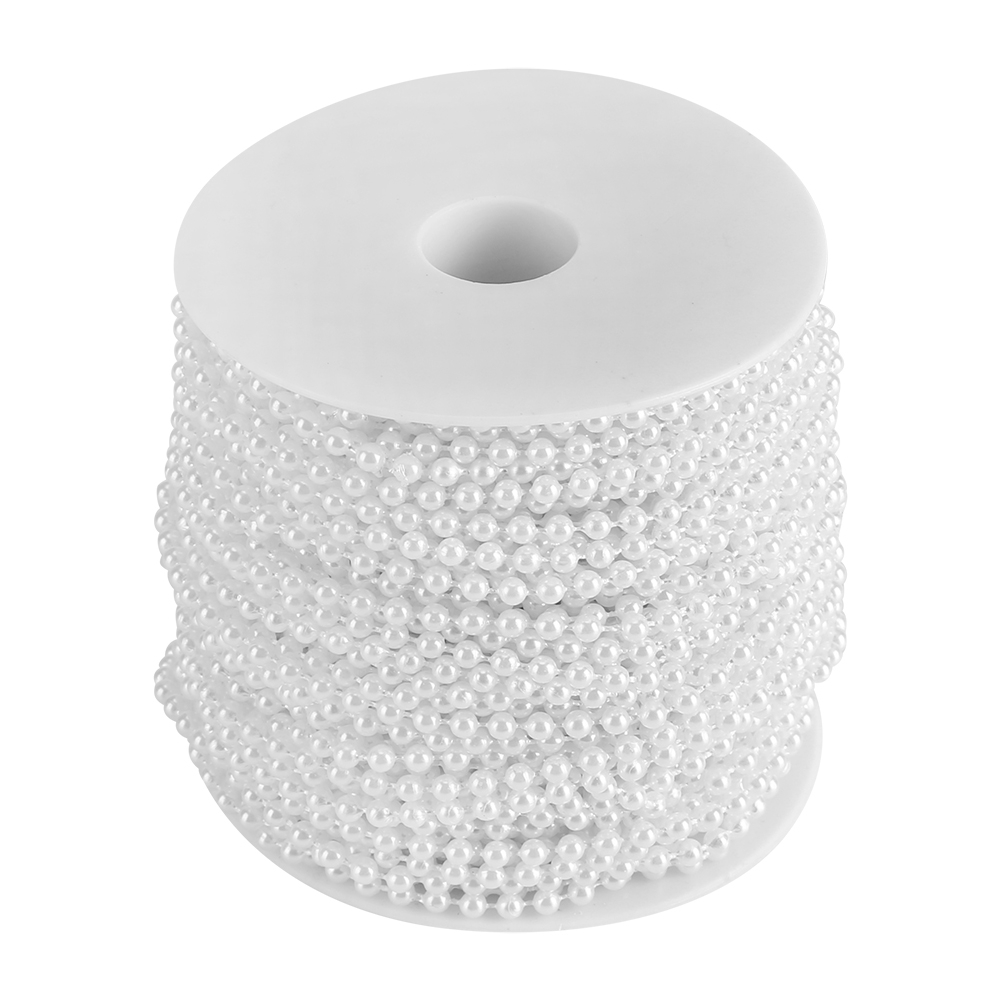 40 M/rolle, 4 Mm Künstliche Perlen, Diy-dekorationen, Perlenvorhänge, Hochzeits-/festdekoration, Weiß