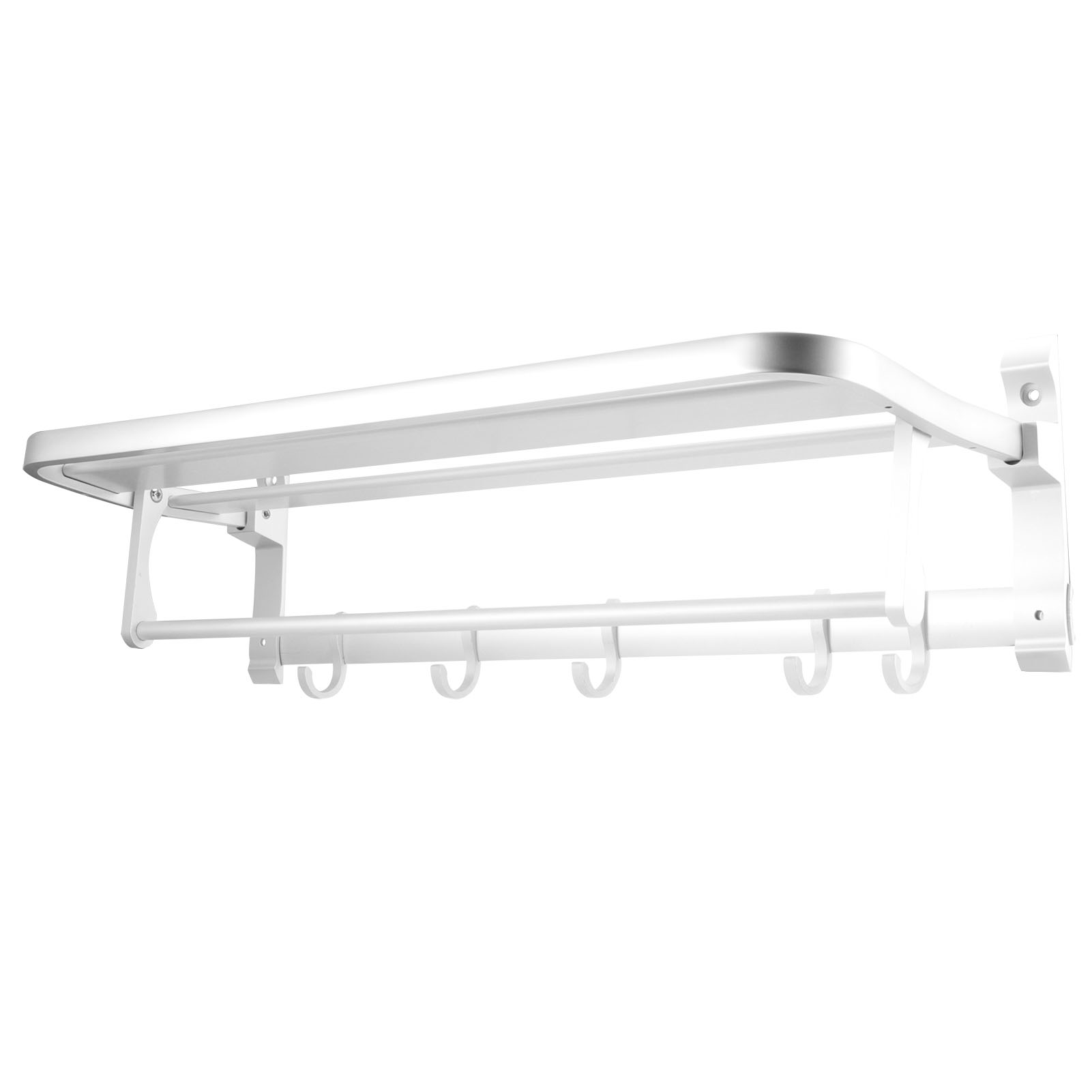 Klappbarer Handtuchhalter Aus Aluminium, Weiß, Badezimmer-aufbewahrungsregal, Wc-zubehör