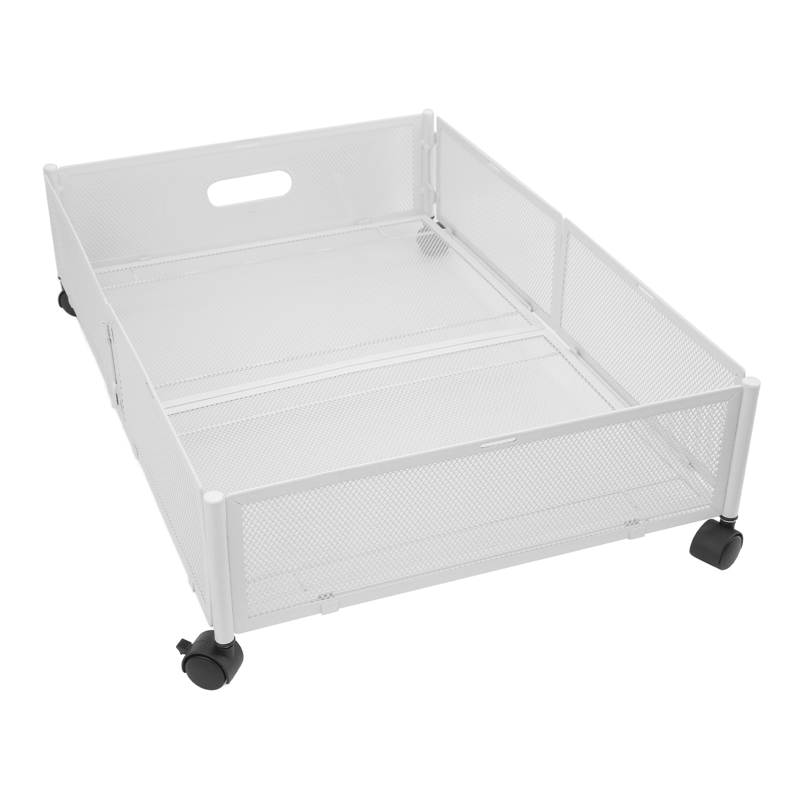 Unterbett-aufbewahrungsboxen Mit Rollen, Gittermuster, Ausziehbar, Abnehmbar, Metall, Schublade Für Schuhe, Kleidung, Spielzeug, Weiß