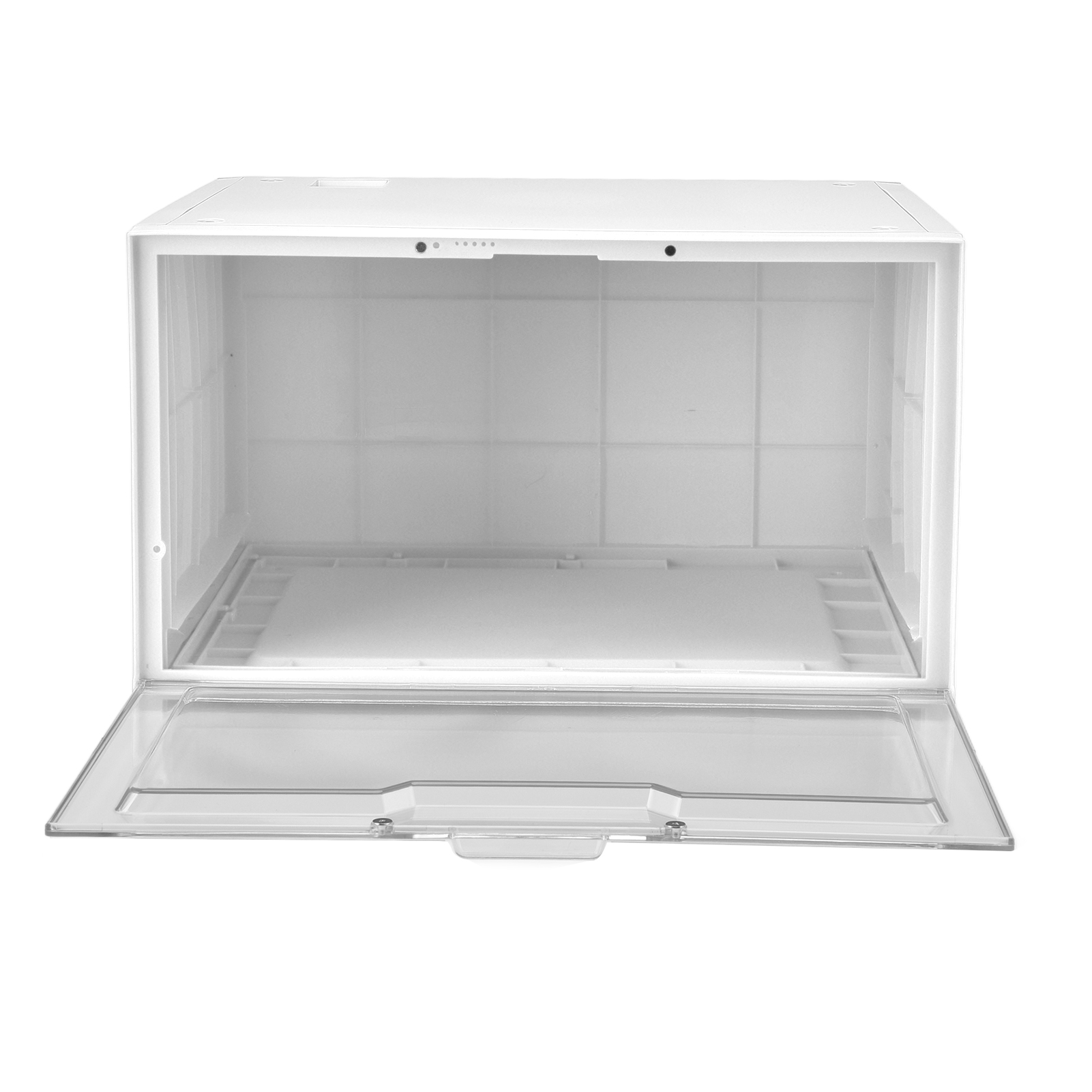 Aj Dicke, Transparente Schuhboxen Mit Magnetischer, Soundaktivierter Led-beleuchtung, Stapelbare Pp-aufbewahrung Für Sneaker (mit Eingebauter Batterie), Weiß