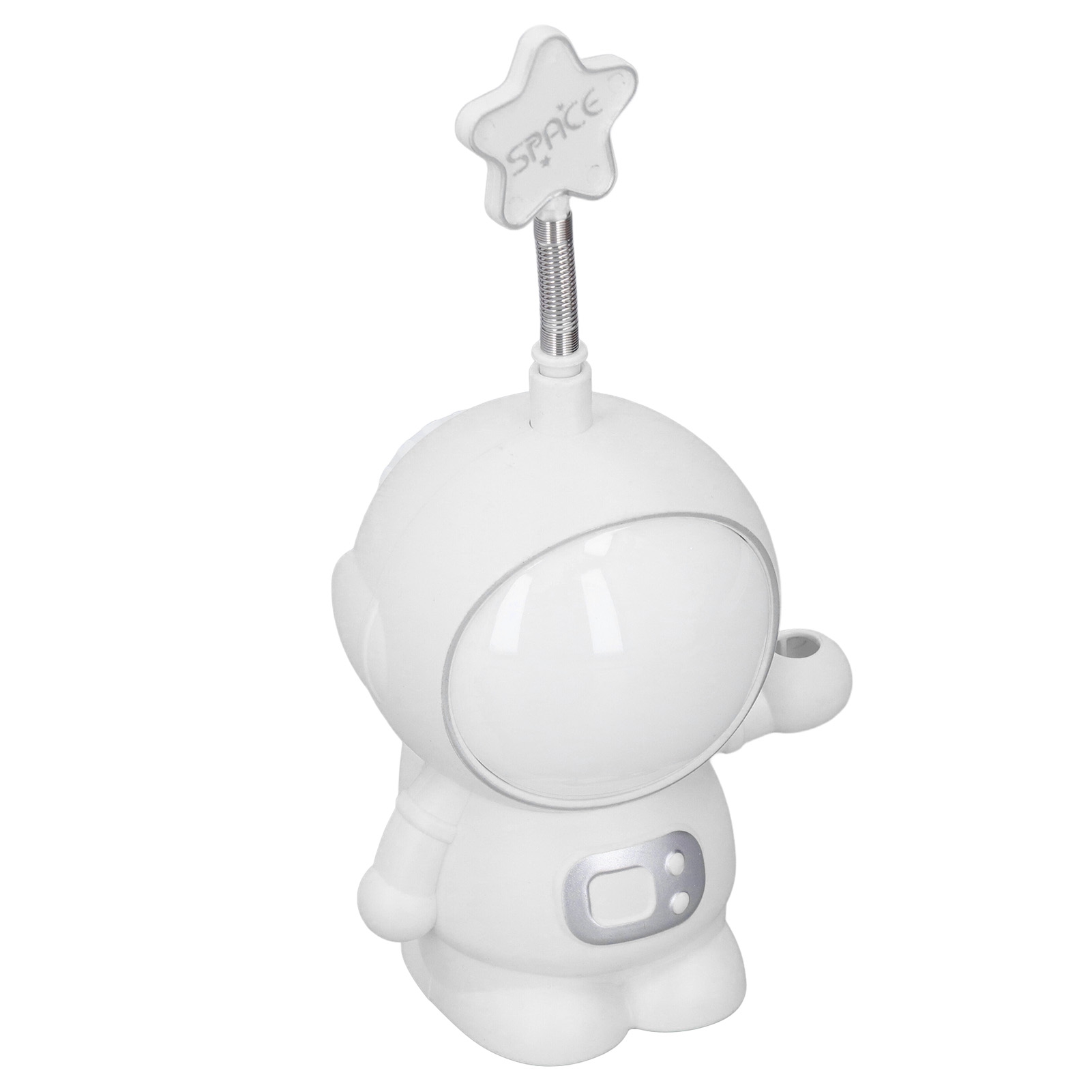 Wiederaufladbare Kinderschreibtischlampe, Astronauten-nachtlicht, Augenschutz, Integrierter Bleistiftspitzer, Weiß (mit Eingebautem Akku)