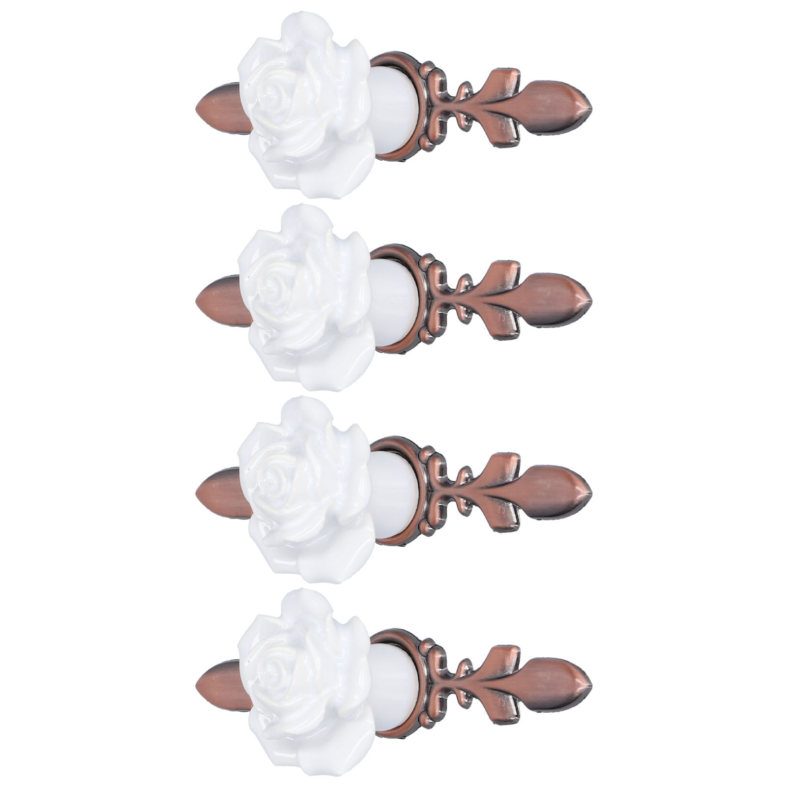 Set Aus 4 Antiken Roségoldenen Kupfergriffen, Einzellochknöpfe Für Schrank, Schublade, Ankleidezimmer, Europäischer Stil (modell: 1070 Klein Antik Rot - Weiß)