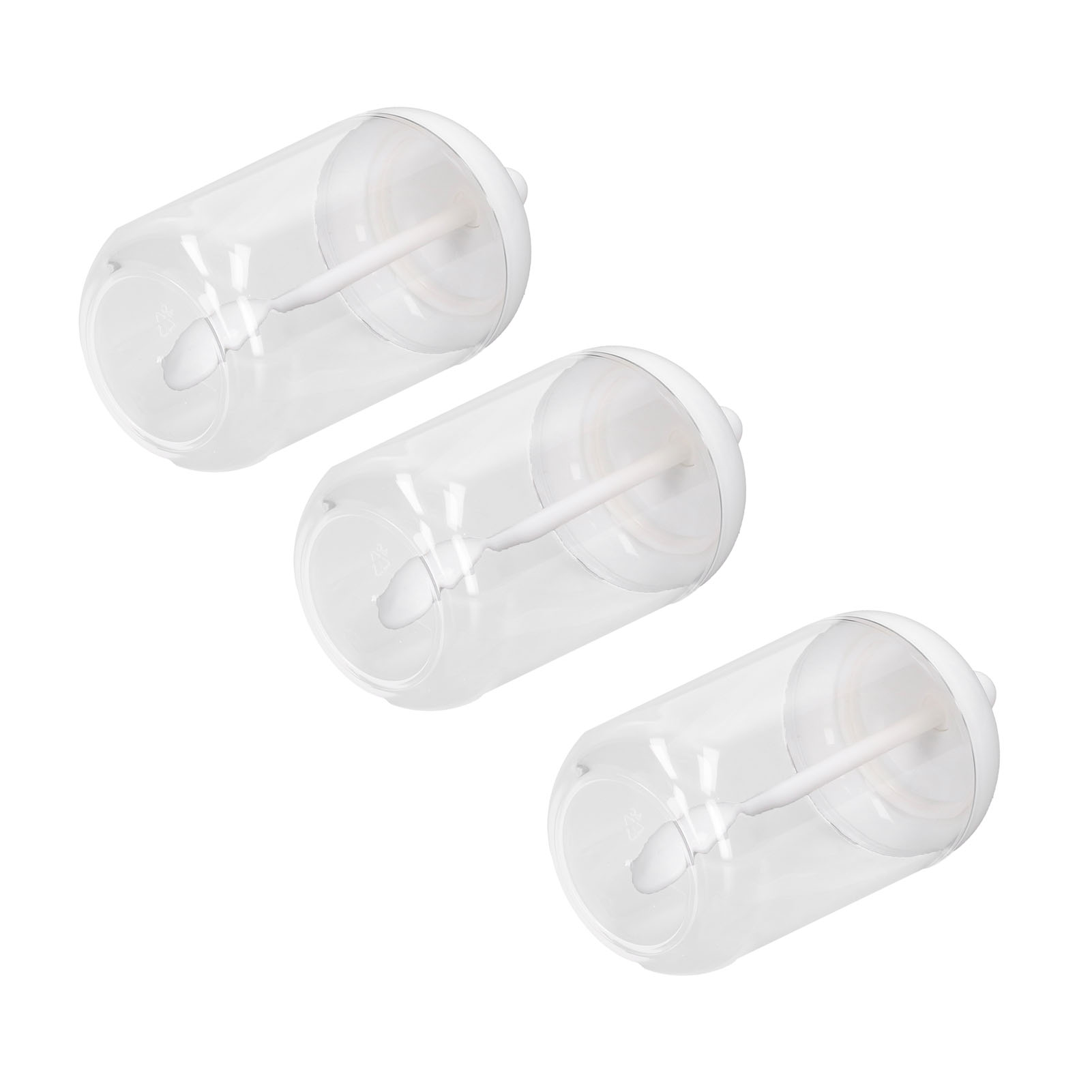 Set Aus 3 Runden Weißen Gewürzgläsern Mit Löffel, Luftdichter, Transparenter Behälter Für Salz, Pfeffer Und Würzmittel, Ideal Für Die Heimische Küche.